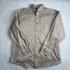 Wrangler 20X Beige Long Sleeve‎ Button Up Collared Shirt Men's Large